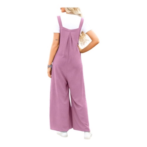 β¨ EUC Dusty Rose Casual Wide Leg Overalls Jumpsuit | Size XL - Picture 2 of 11